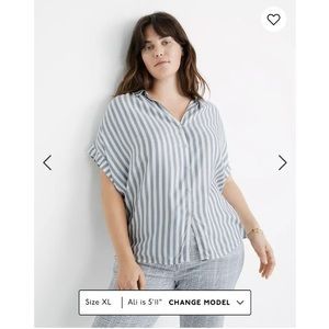 NEW Madewell Central Shirt in Pompano Stripe size 3X